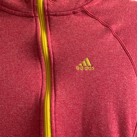 Adidas Climawarm Pink & Yellow Ultimate Hoodie - Picture 3 of 7